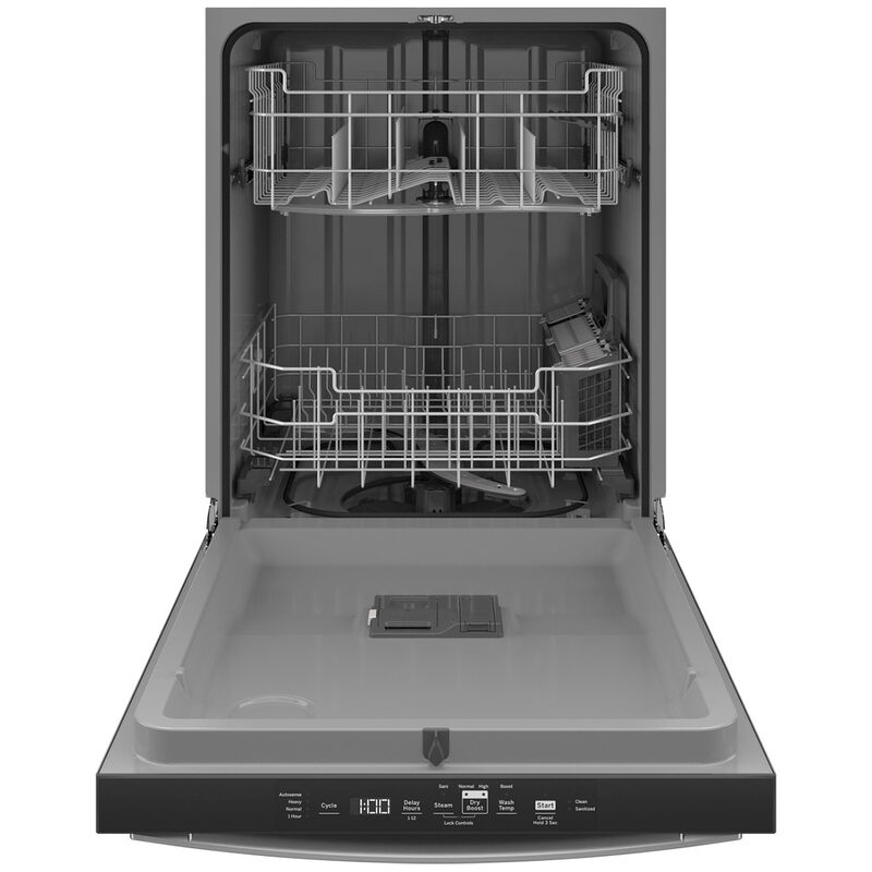 GE 24 in. Top Control Flush-Mount Dishwasher with 52 dBa Sound Level & Dry Boost - Fingerprint Resistant Stainless, Fingerprint Resistant Stainless, hires
