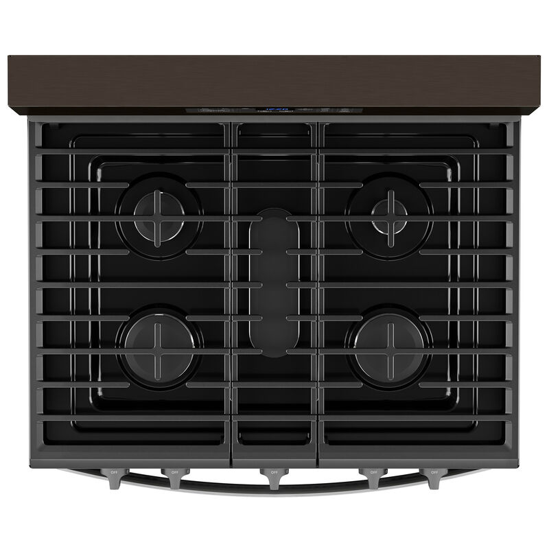 Whirlpool 30 in. 5.0 cu. ft. Air-Fry Standard Convection Gas Range with 5 Sealed Burners - Black Stainless, , hires