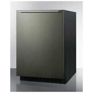 Summit 24 in. 4.6 cu. ft. Undercounter Refrigerator - Black Stainless Steel, , hires