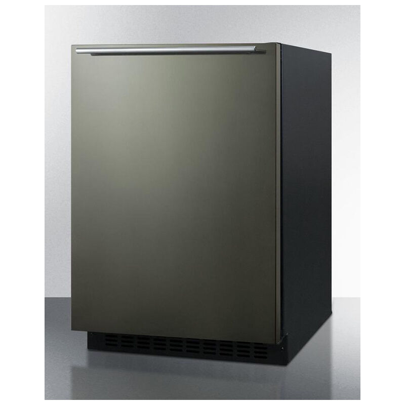 Summit 24 in. 4.6 cu. ft. Undercounter Refrigerator - Black Stainless Steel, , hires