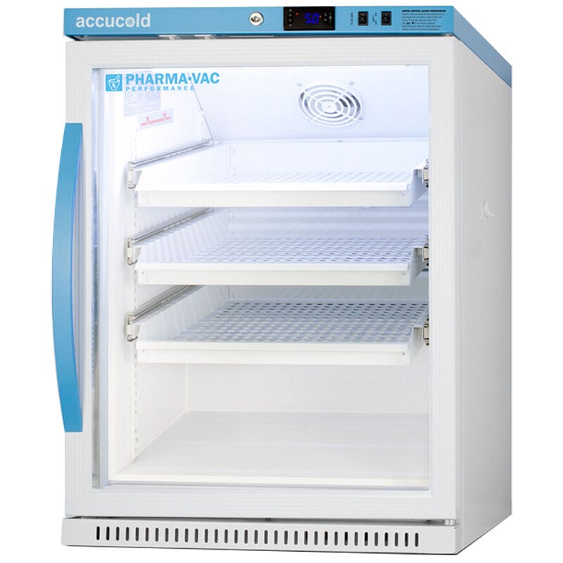 Summit Pharma-Vac Series 24 in. 6.0 cu. ft. Compact Freezerless Refrigerator for Medical Use with Tempered Glass Door - White, , hires
