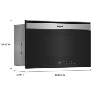Whirlpool 30 in. 1.1 cu. ft. 1000W Smart Built-In Microwave with Convection & Sensor Cooking - Fingerprint Resistant Stainless, , hires