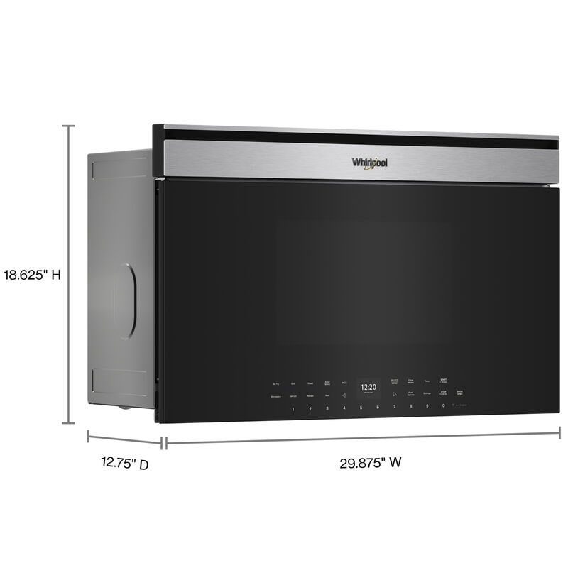 Whirlpool 30 in. 1.1 cu. ft. 1000W Smart Built-In Microwave with Convection & Sensor Cooking - Fingerprint Resistant Stainless, , hires
