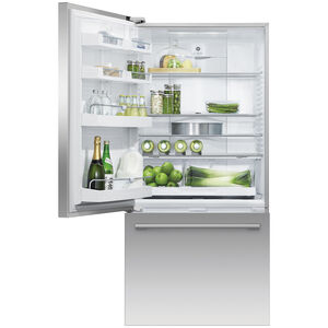 Fisher & Paykel Series 7 32 in. 17.1 cu. ft. Left-Hinged Counter Depth Bottom Freezer Refrigerator with External Water Dispenser - Stainless Steel, , hires