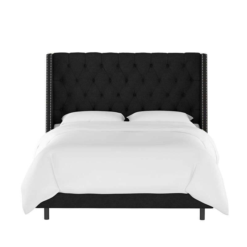 Skyline King Nail On Tufted, King Size Tufted Wingback Bed