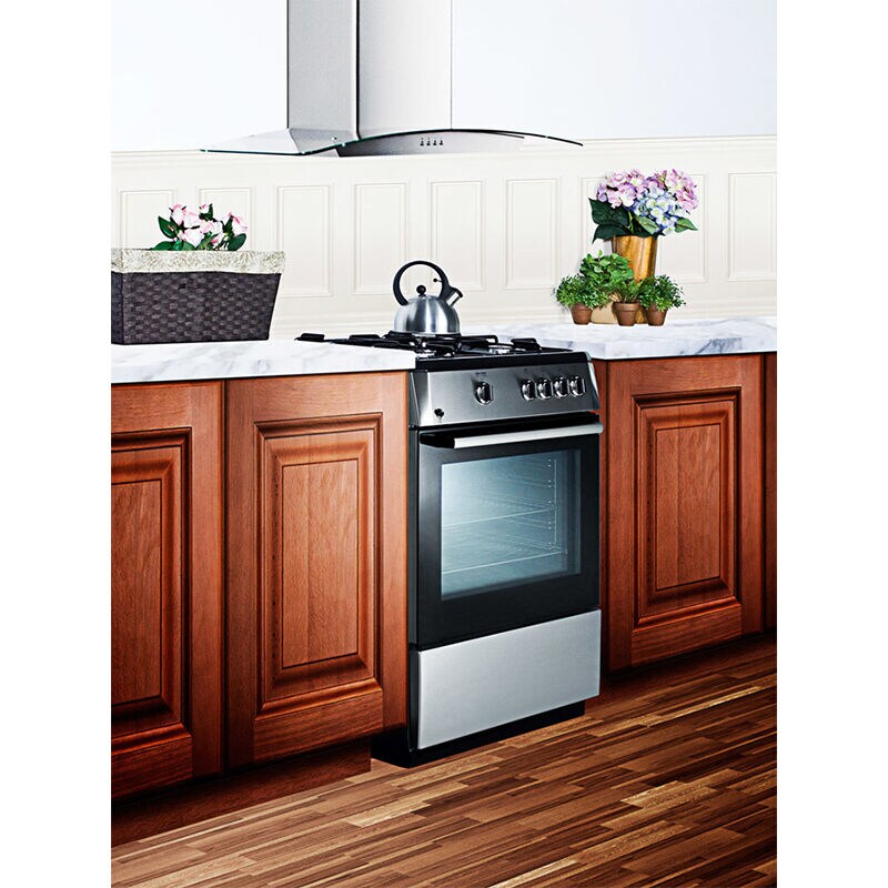 Summit 24 in. 2.5 cu. ft. Gas Range with 4 Sealed Burners - Stainless Steel, , hires