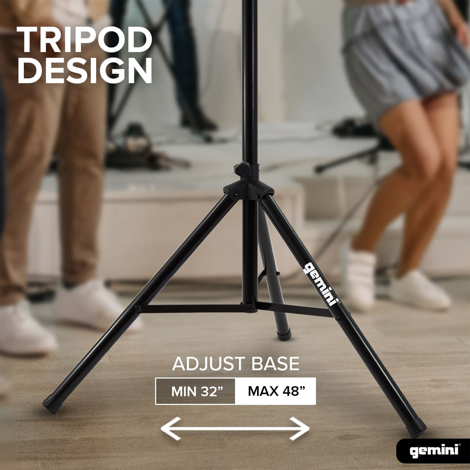 Gemini Professional Speaker Stand - Black | P.C. Richard & Son