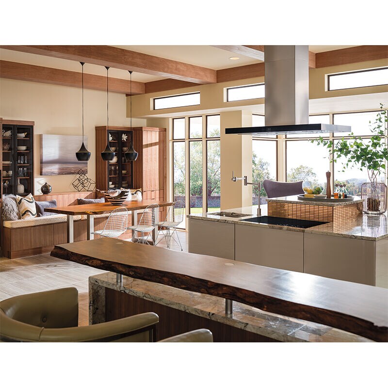 Wolf 42 in. Convertible Chimney Style Range Hood with 4 LED Lights - Black, Black, hires