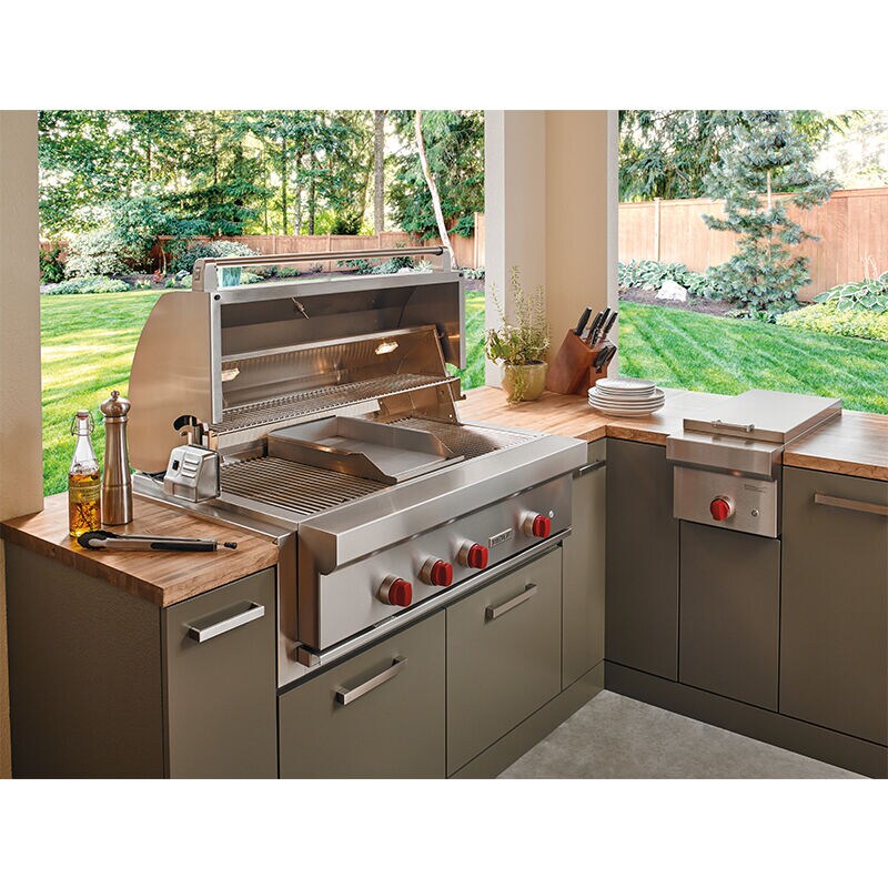 Wolf 42 in. 3-Burner Built-In Liquid Propane Gas Grill with Rotisserie, Sear Burner & Smoker Box - Stainless Steel, , hires