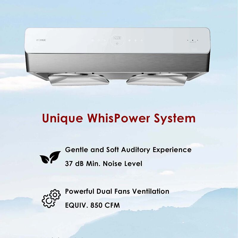 Fotile Pixie Air 36 in. Convertible Standard Style Range Hood with 850 CFM, 4 Fan Speeds & 2 LED Lights - Stainless Steel, , hires