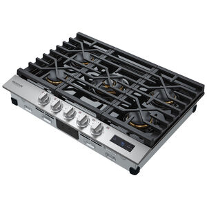 Signature Kitchen Suite 30 in. 5-Burner Smart Natural Gas Cooktop with Simmer Burner & Power Burner - Stainless Steel, , hires