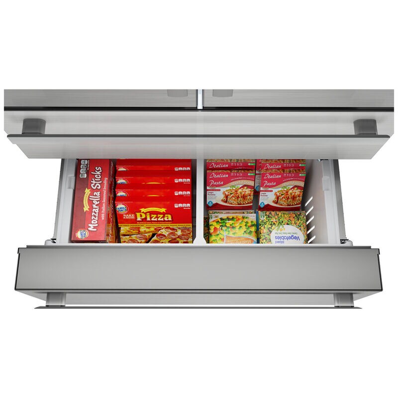 Sharp 36 in. 22.5 cu. ft. Counter Depth 4-Door French Door Refrigerator with Ice Maker - Stainless Steel, , hires