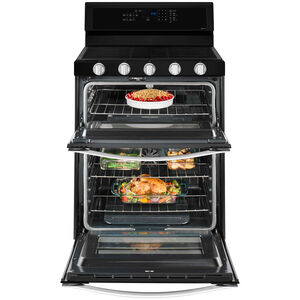 Whirlpool 30 in. 6 cu. ft. True European Convection Double Oven Gas Range with 5 Sealed Burners - Black Ice, , hires