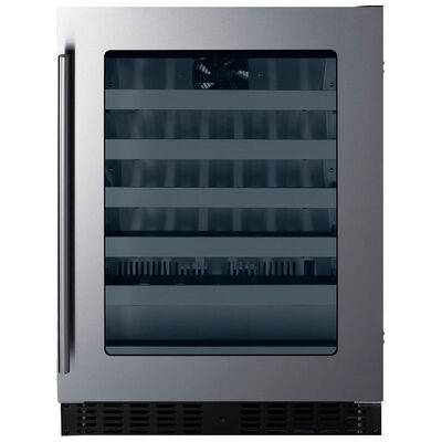 Summit 24 in. 3.2 cu. ft. Compact Built-In/Freestanding Wine Cooler with 33 Bottle Capacity, Single Temperature Zone & Digital Control - Stainless Steel | ASDW2412