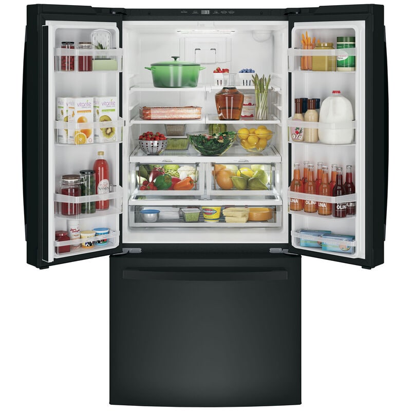 GE 33 in. 24.7 cu. ft. French Door Refrigerator with Internal Water Dispenser - Black on Black, Black on Black, hires