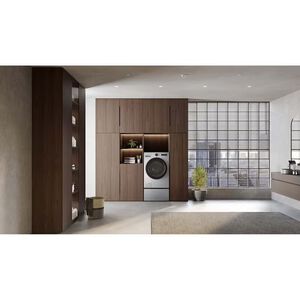 LG 27 in. 5.0 cu. ft. Smart Electric Front Load Ventless All-in-One WashCombo with Inverter Heat Pump Technology, Direct Drive Motor, Sanitize & Steam Cycle - Graphite Steel, Graphite Steel, hires