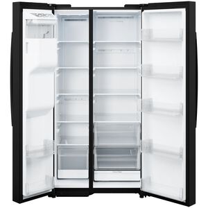 GE 36 in. 23.6 cu. ft. Counter Depth Side-by-Side Refrigerator with Ice & Water Dispenser - Black, Black, hires