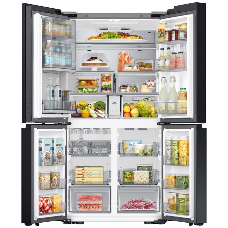 Samsung Bespoke 36 in. 28.6 cu. ft. Smart 4-Door Flex French Door Refrigerator with Temperature Controlled Beverage Center & Internal Water Dispenser - Fingerprint Resistant Stainless Steel, Fingerprint Resistant Stainless, hires