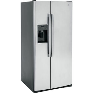 GE 33 in. 23 cu. ft. Side by Side Refrigerator with Ice & Water Dispenser - Fingerprint Resistant Stainless, Fingerprint Resistant Stainless, hires