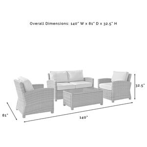 Crosley Bradenton 4-Piece Outdoor Loveseat Patio Furniture Set - Sand, , hires