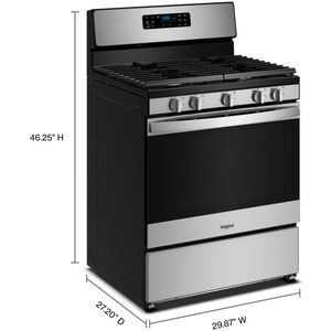 Whirlpool 30 in. 5.1 cu. ft. Gas Range with 5 Sealed Burners - Stainless Steel, , hires