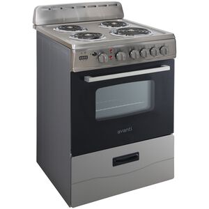 Avanti 24 in. 2.6 cu. ft. Electric Range with Coil Burners - Stainless Steel, , hires