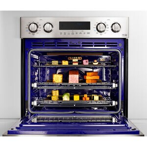 Signature Kitchen Suite 30 in. 4.7 cu. ft. Smart Electric Single Wall Oven with True European Convection - Stainless Steel, , hires