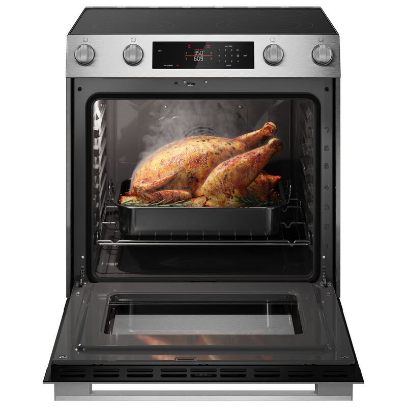 Bosch 300 Series 30 in. 5.8 cu. ft. Air-Fry Standard Convection Slide-In Electric Range with Smoothtop Burners - Stainless Steel, , hires