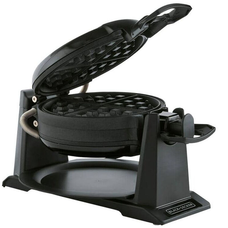 BLACK+DECKER Rotating Waffle Maker with Dual Cooking Plates, Black, WMD200B