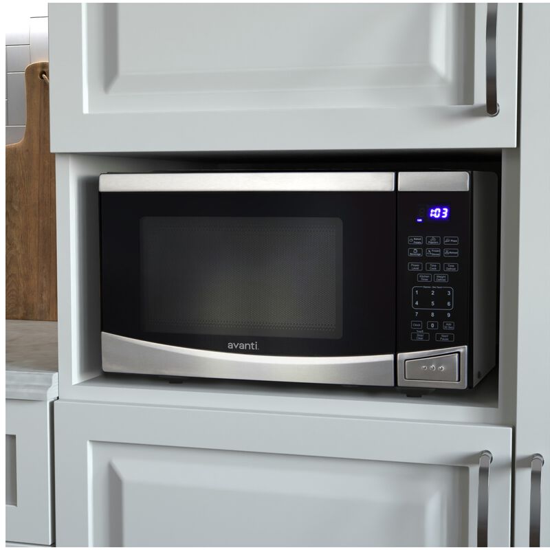 Avanti 19 in. 0.9 cu. ft. 900W Countertop Microwave - Stainless Steel, , hires
