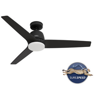 Hunter Malden 52 in. Ceiling Fan with LED Light Kit & Handheld Remote - Matte Black, , hires