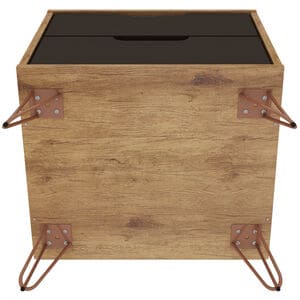 Manhattan Comfort Rockefeller Mid-Century Modern 2-Drawer Nightstand - Textured Gray, Gray, hires