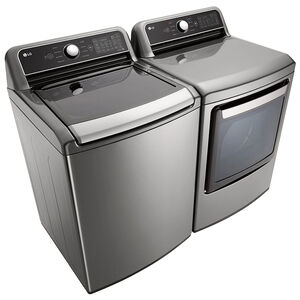 LG 27 in. 5.3 cu. ft. Smart Top Load Washer with 4-Way Agitator & TurboWash3D Technology - Graphite Steel, Graphite Steel, hires
