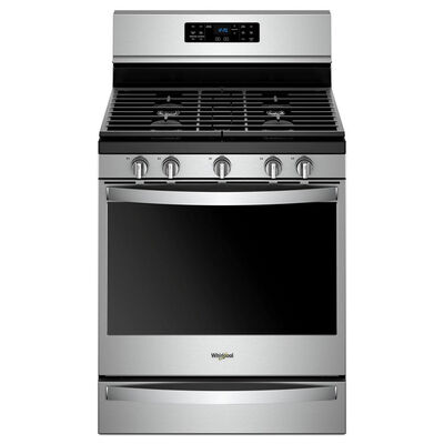 Whirlpool 30 in. 5.8 cu. ft. Convection Oven Freestanding Gas Range with 5 Sealed Burners & Griddle - Stainless Steel | WFG775H0HZ