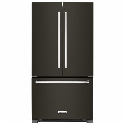 KitchenAid 36 in. 20.0 cu. ft. Counter Depth French Door Refrigerator with Internal Water Dispenser - Black Stainless Steel | KRFC300EBS
