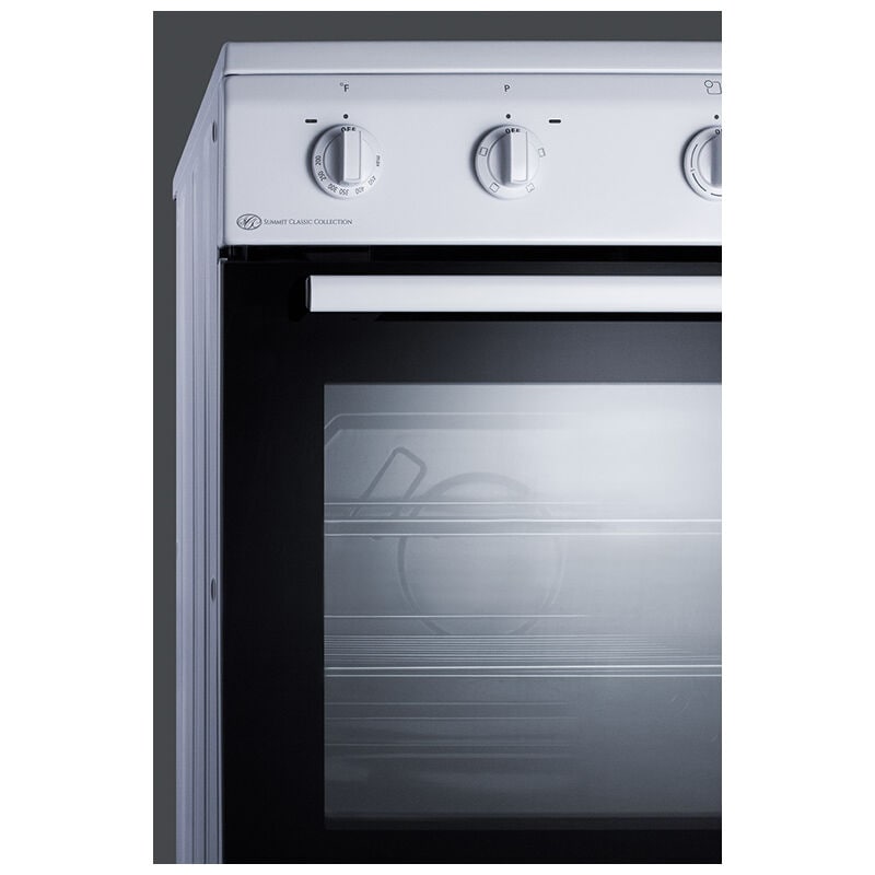 Summit Classic Collection 24 in. 2.4 cu. ft. Slide-In Electric Range with Smoothtop Burners - White, , hires