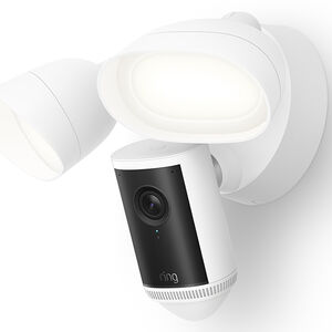 Ring - Floodlight Cam Pro (2nd Gen) Retinal 4K for ultra-clear video, 10x Zoom, ultra-bright motion-activated floodlights - White, , hires