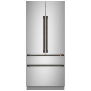 GE Cafe 36in. 20.1 cu. ft. Integrated 4-Door French-Door Refrigerator- Stainless Steel, , hires
