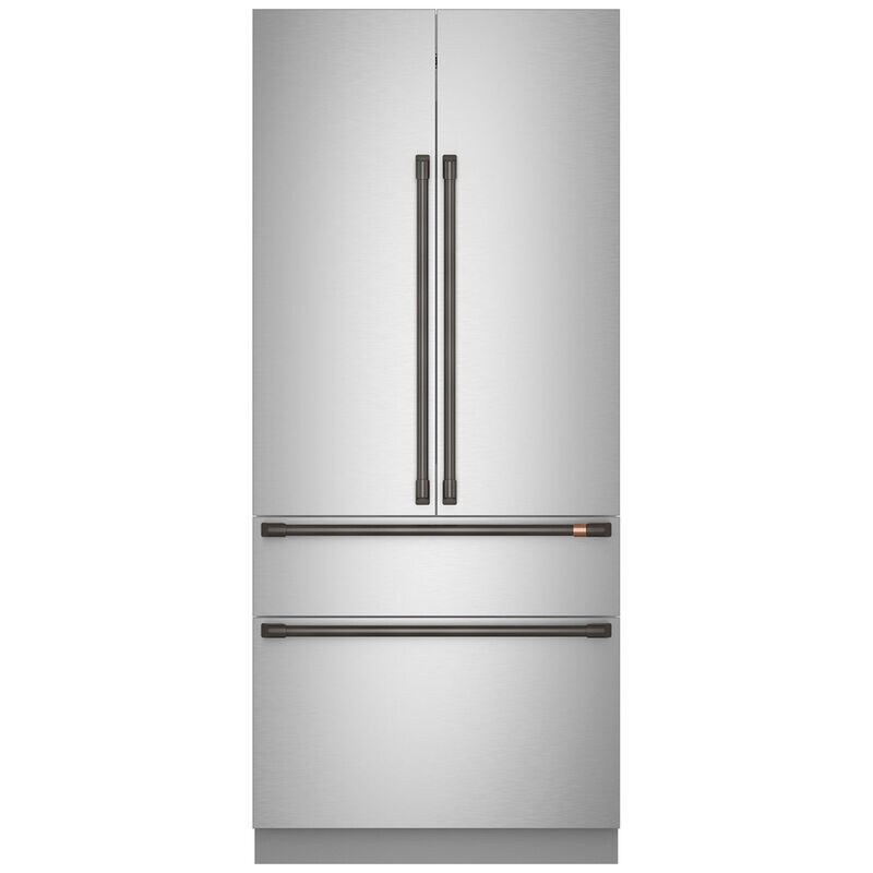 GE Cafe 36in. 20.1 cu. ft. Integrated 4-Door French-Door Refrigerator- Stainless Steel, , hires