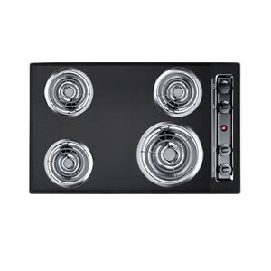 Summit 30 in. Electric Cooktop with 4 Coil Burners - Black, , hires