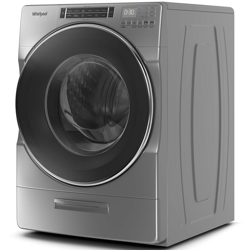 Whirlpool 27 in. 5.0 cu. ft. Stackable Front Load Washer with Sanitize Cycle, Steam Wash & Load-&-Go XL Dispenser - Chrome Shadow, , hires