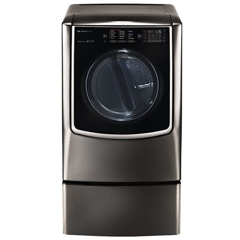 LG Signature 29 in. 9.0 cu. ft. Electric Dryer with TurboSteam Technology & Sensor Dry - Black Stainless Steel, , hires