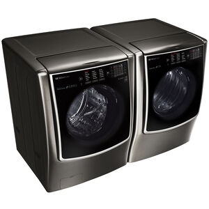 LG Signature 29 in. 9.0 cu. ft. Electric Dryer with TurboSteam Technology & Sensor Dry - Black Stainless Steel, , hires