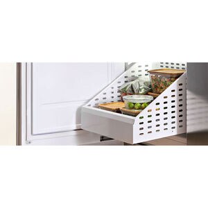 Bertazzoni 24 in. 12.6 cu. ft. Built-in Double-Drawers Upright Freezer with Ice-Maker & Adjustable Shelves - Stainless Steel, , hires