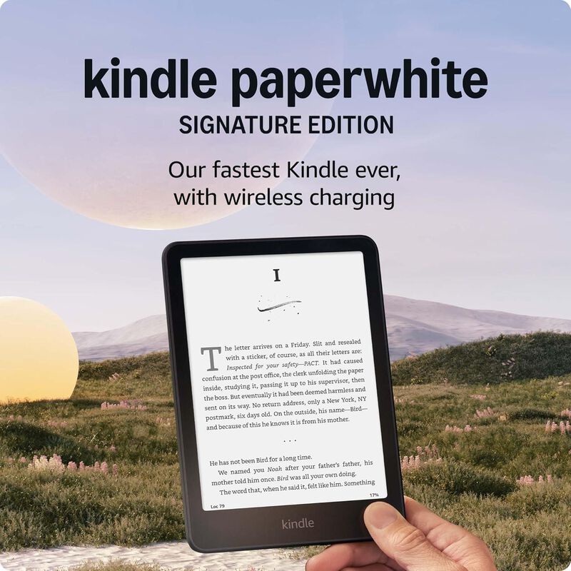 Amazon Kindle Paperwhite Signature Edition (32 GB) Our fastest Kindle with auto-adjusting front light, wireless charging, and weeks of battery life Metallic Black, Metallic Black, hires