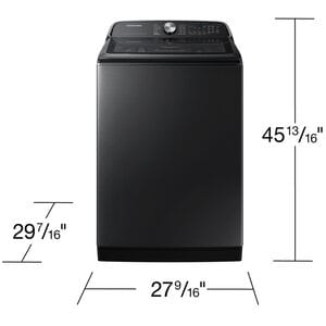 Samsung 27 in. 5.4 cu. ft. Smart Top Load Washer with ActiveWave Agitator and Super Speed Wash - Brushed Black, Brushed Black, hires