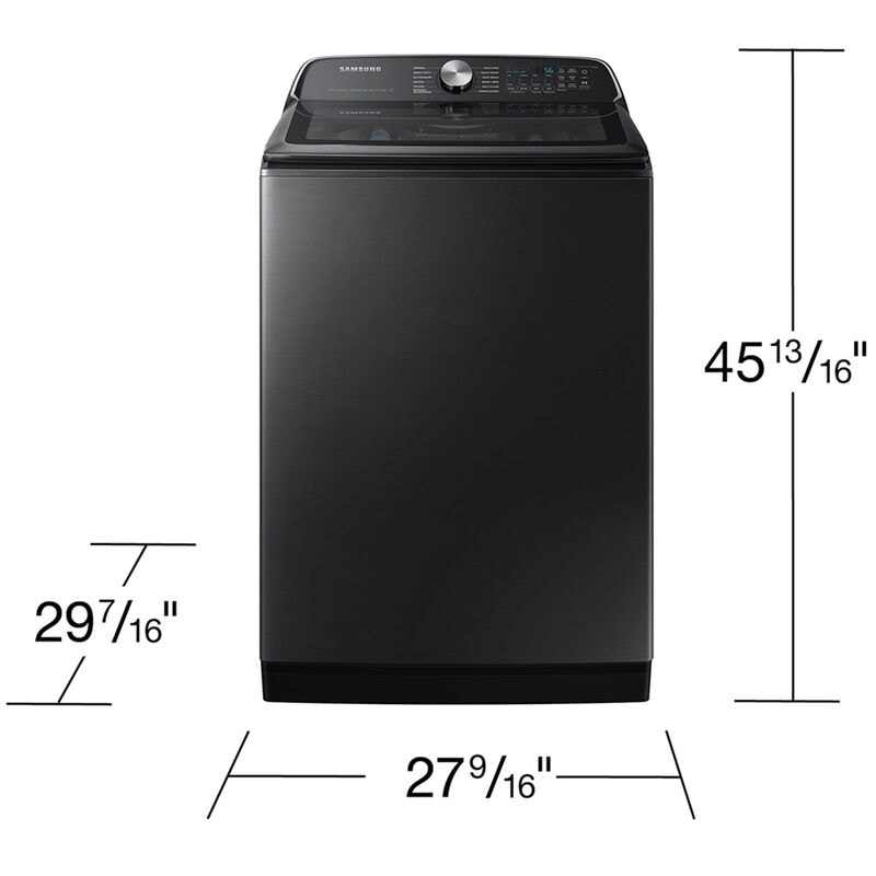 Samsung 27 in. 5.4 cu. ft. Smart Top Load Washer with ActiveWave Agitator and Super Speed Wash - Brushed Black, Brushed Black, hires
