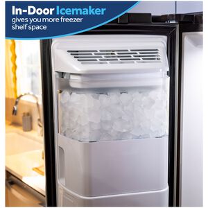 GE 36 in. 23.6 cu. ft. Counter Depth Side-by-Side Refrigerator with Ice & Water Dispenser - Slate, Slate, hires