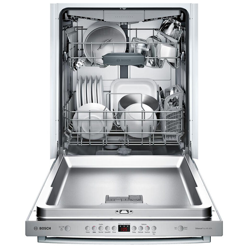 Bosch 100 Series in. Built-In Dishwasher with Top Control, 48 Sound Level, 15 Place Settings, 5 Cycles & Sanitize Cycle - Stainless Steel | P.C. Richard & Son