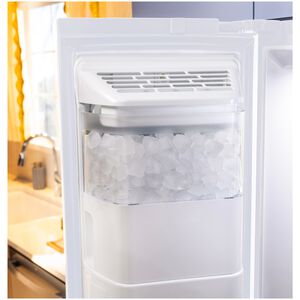 GE 36 in. 23.6 cu. ft. Counter Depth Side-by-Side Refrigerator with Ice & Water Dispenser - White, , hires